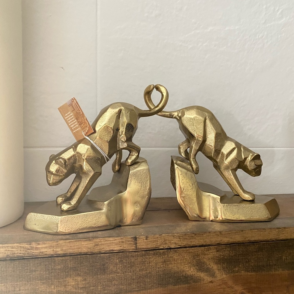 Cat Gold Metal Decor Home accent NWT Gift